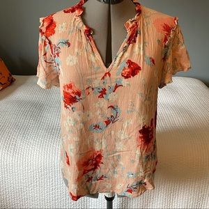 Ruffle Sleeve Floral Blouse (M)
